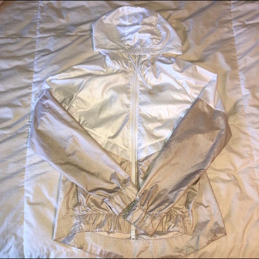 White and gold windbreaker